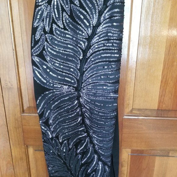 Black, Beaded Full-Length Gown - Picture 8 of 8